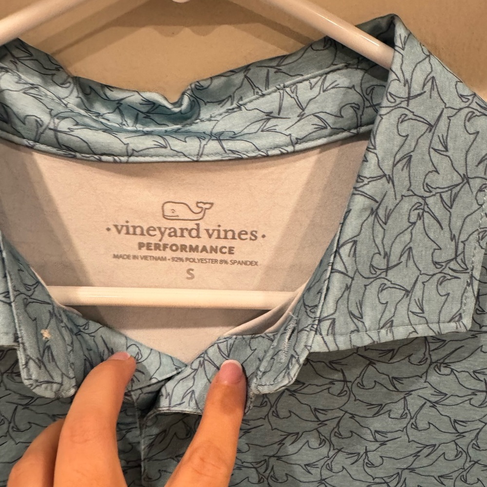 Vineyard Vines Men's Patterned Blue Polo - Picture 3 of 3